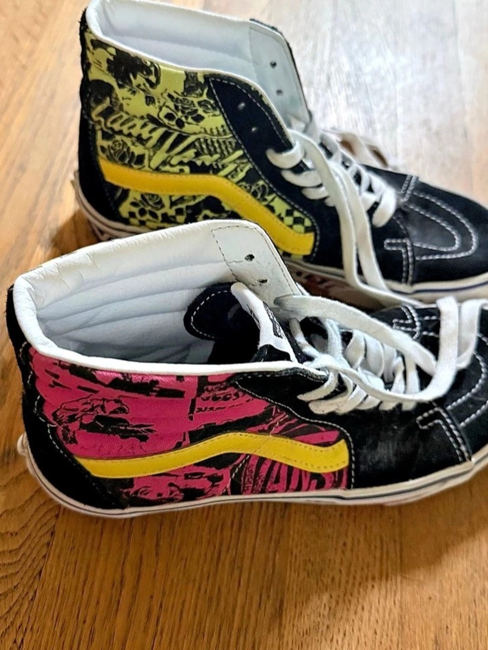 Vans Sk8-Hi Prep Retro Pink Green Yellow High Top Sneakers M 8.5 W 10 - Picture 6 of 6